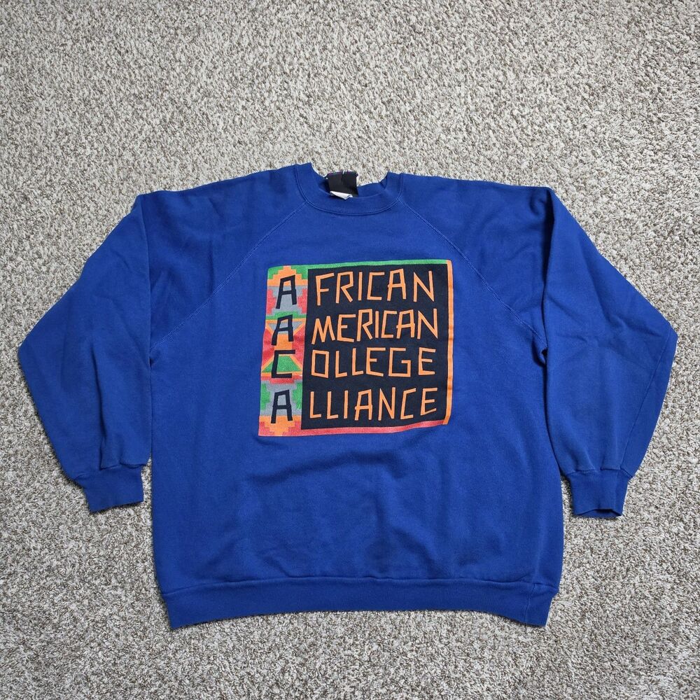 Vintage AACA African American College Alliance Sweatshirt XL HBCU Small Stain
